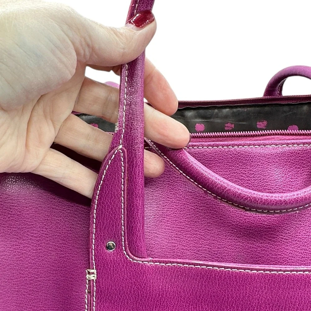 Franklin Covey leather briefcase laptop computer bag pink‎
